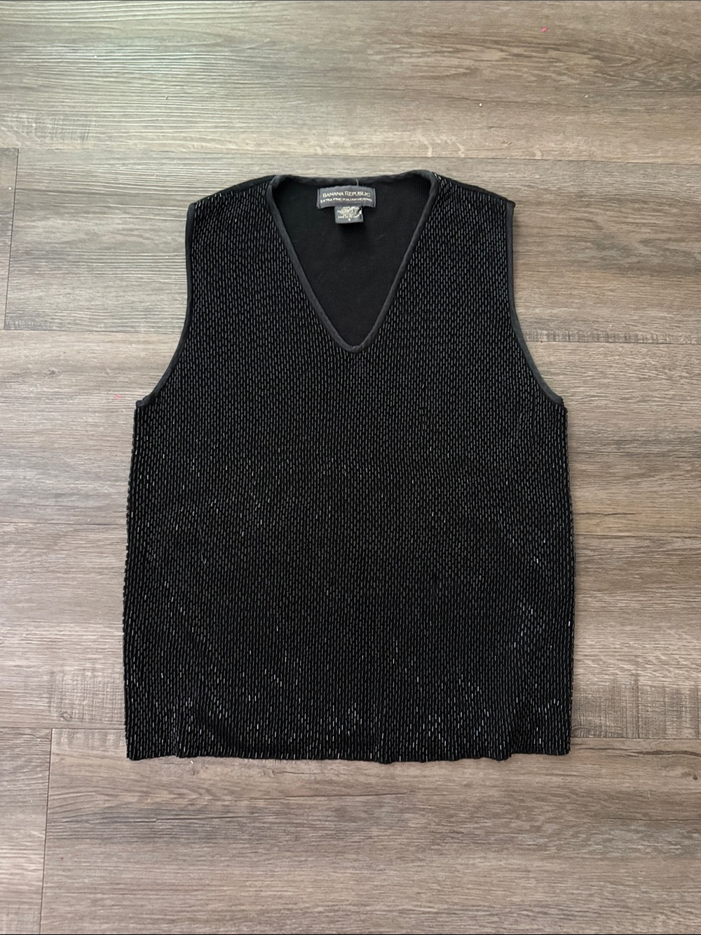 Banana Republic Black V-Neck Knit Vest
